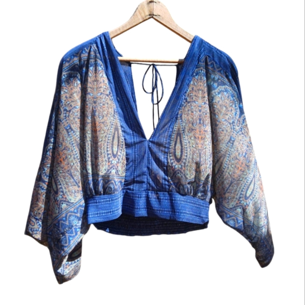 Beyond The Radar Boho Southwest Paisley Women's Top Large